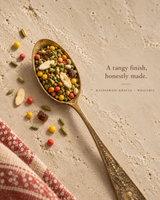 A brass spoonful of Wellubia Kathiawadi Khatta mukhwas, view 2