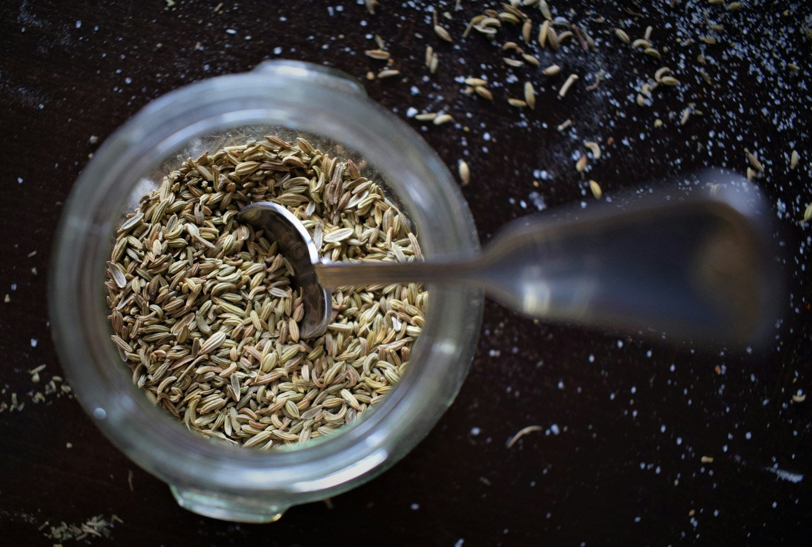 Fennel seeds being measured for product development